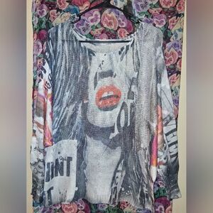 Gigi Moda Sweater Made In Italy Graphic Shirt Large